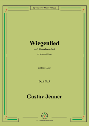 Book cover for Jenner-Wiegenlied,in B flat Major,Op.6 No.9
