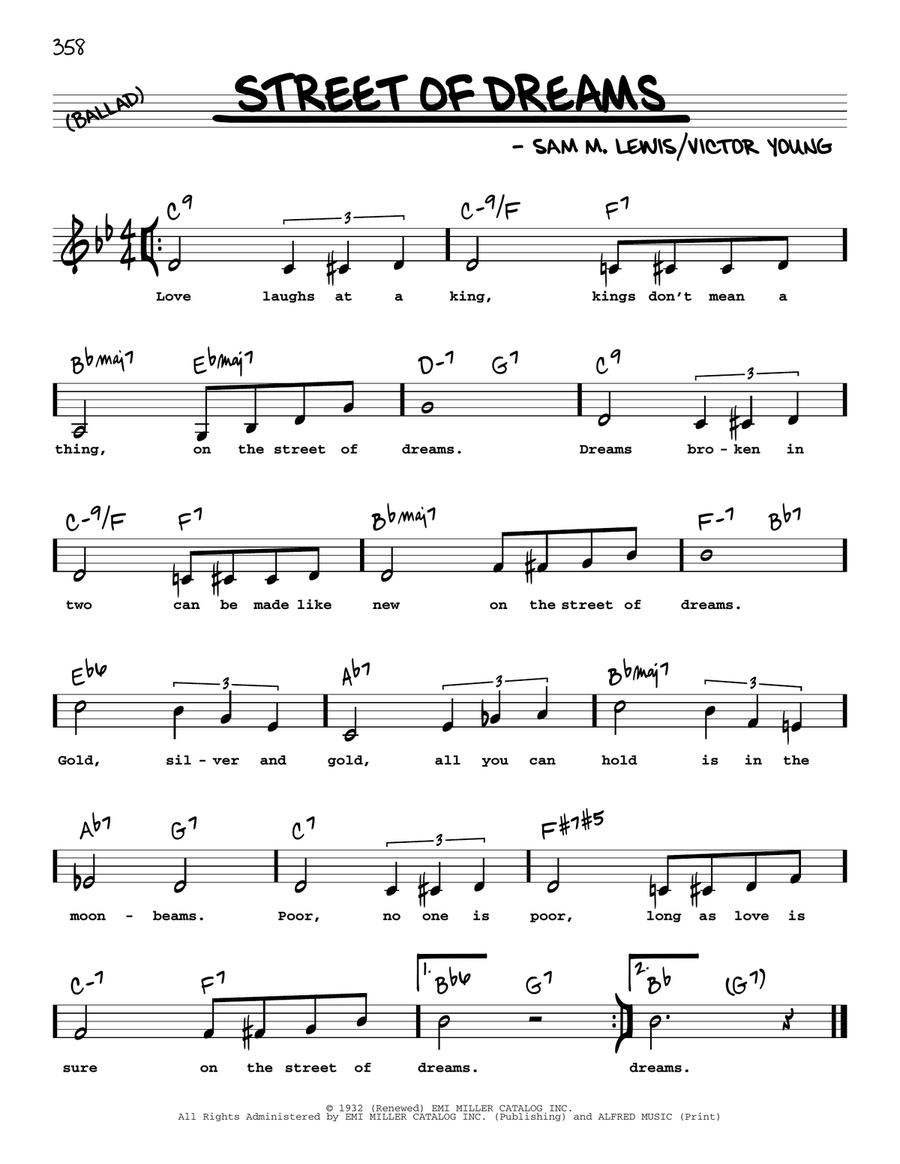 Street Of Dreams (Low Voice) Low Voice scores gallery preview page 1