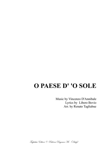 O PAESE D' 'O SOLE - Neapolitan folk song - For Brass Quartet image number null