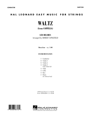 Book cover for Waltz (from Coppelia) - Full Score