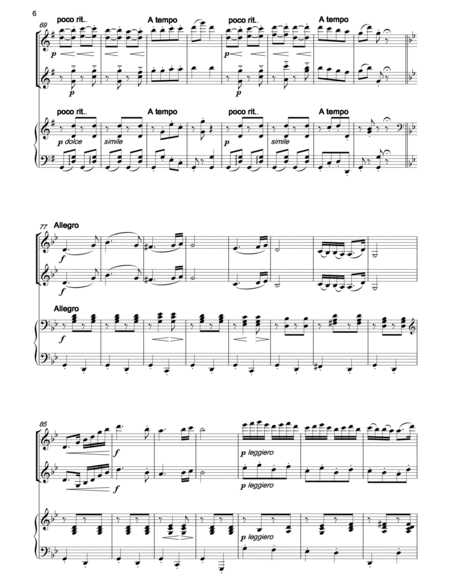 BRAHMS Hungarian Dance No.5 arranged for 2 violins & piano image number null