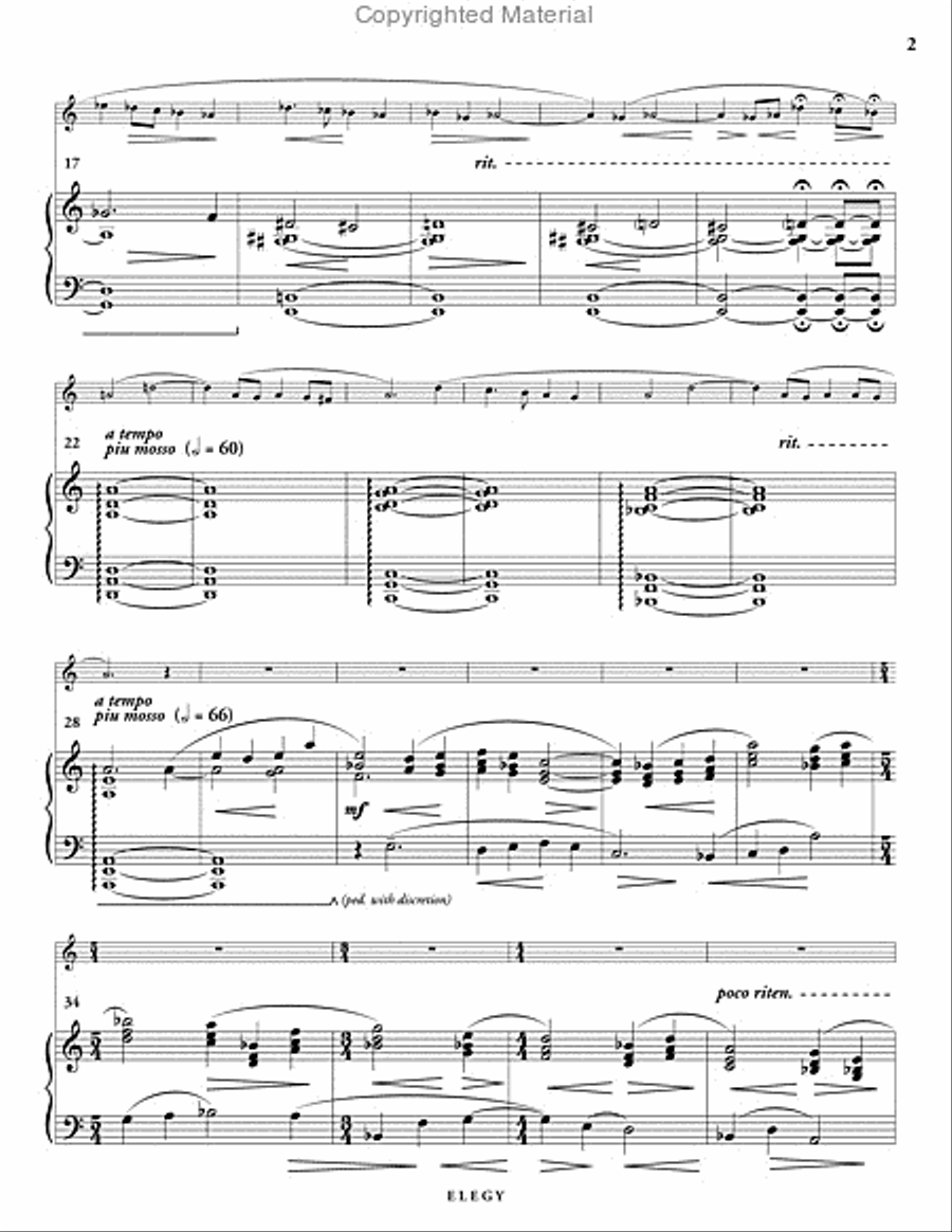Elegy for English Horn & Piano English Horn scores gallery preview page 3