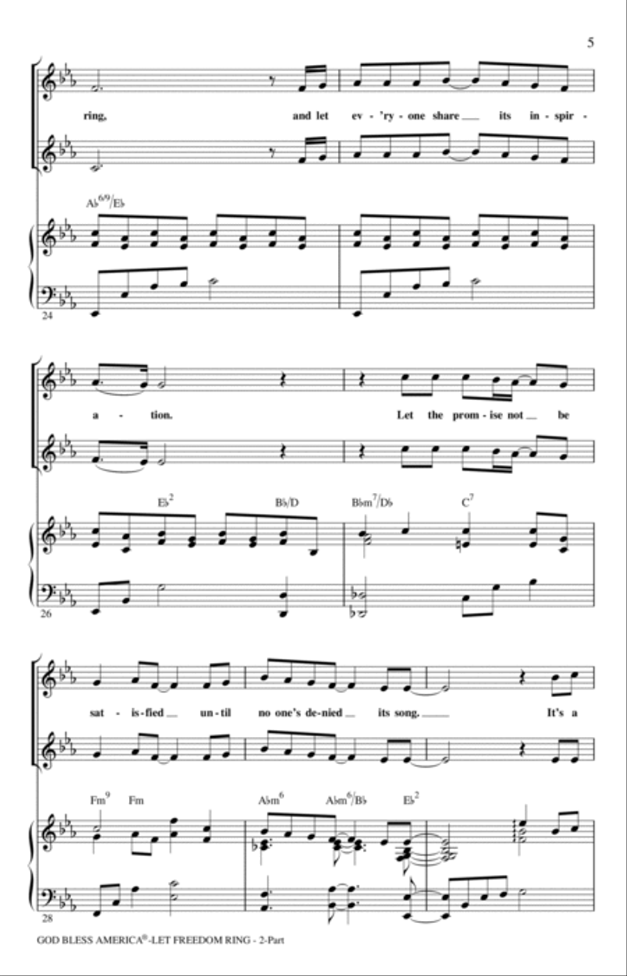 God Bless America (Let Freedom Ring) (Medley) 2-Part scores gallery preview page 4