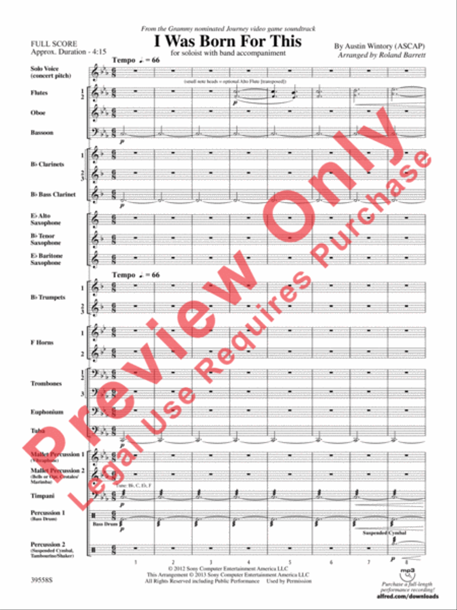 I Was Born for This Concert Band scores gallery preview page 3