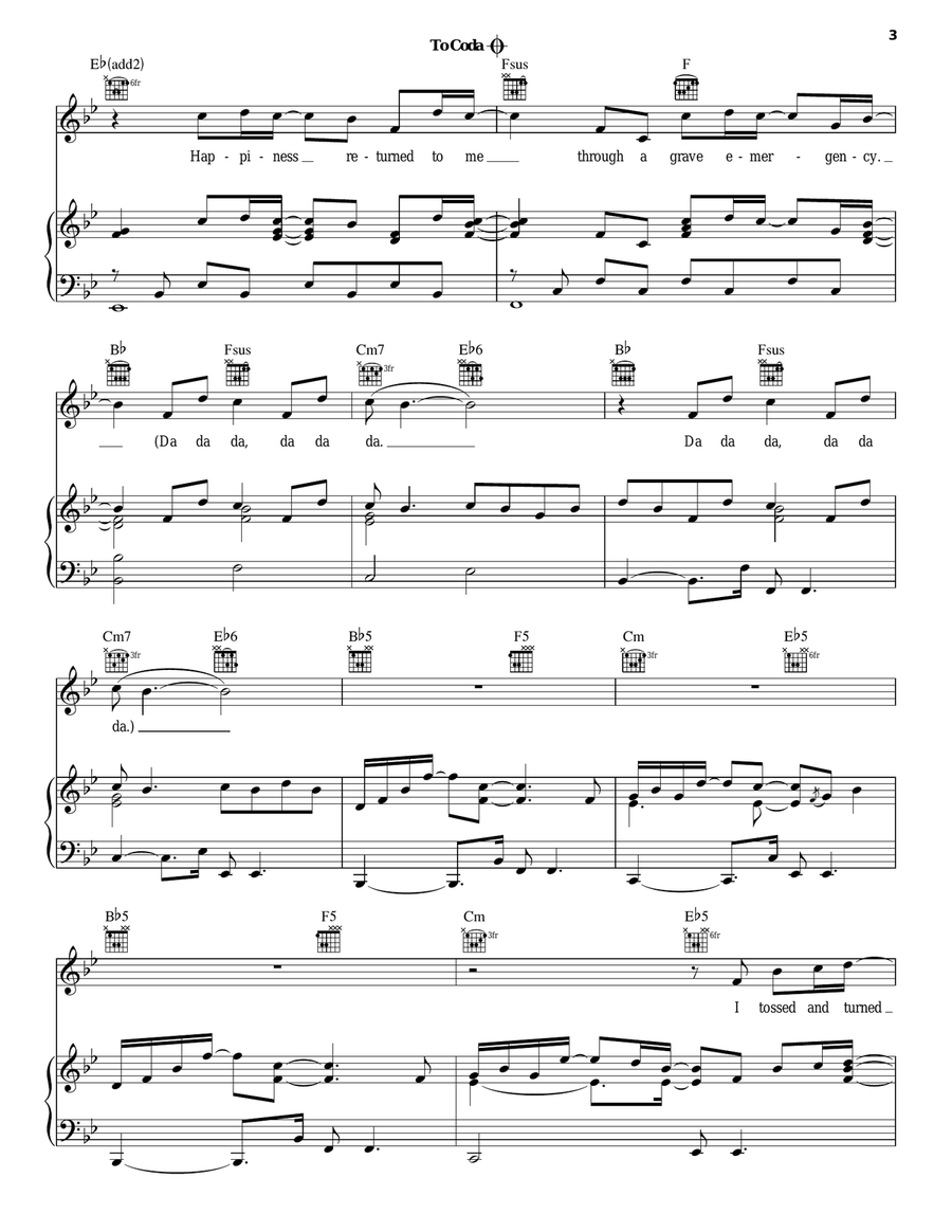Hospital Flowers Piano, Vocal, Guitar scores gallery preview page 3
