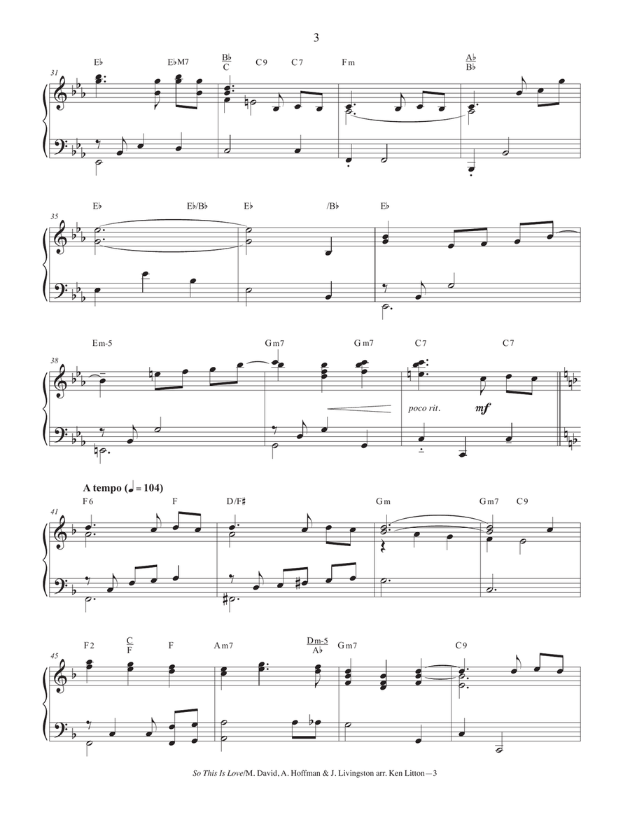 So This Is Love Piano Solo scores gallery preview page 3