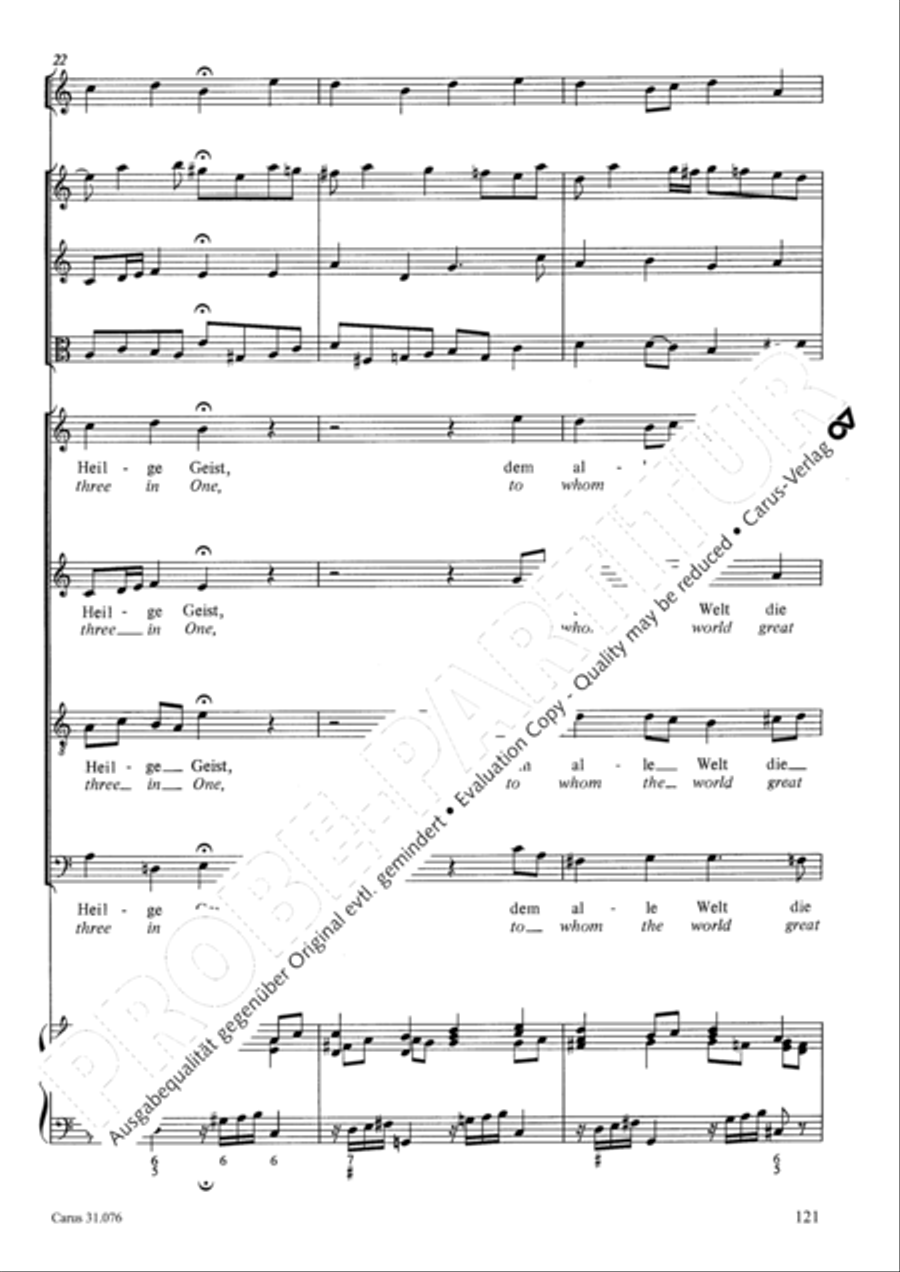 The heavens are telling the Father's glory (Die Himmel erzahlen die Ehre Gottes) 4-Part scores gallery preview page 122