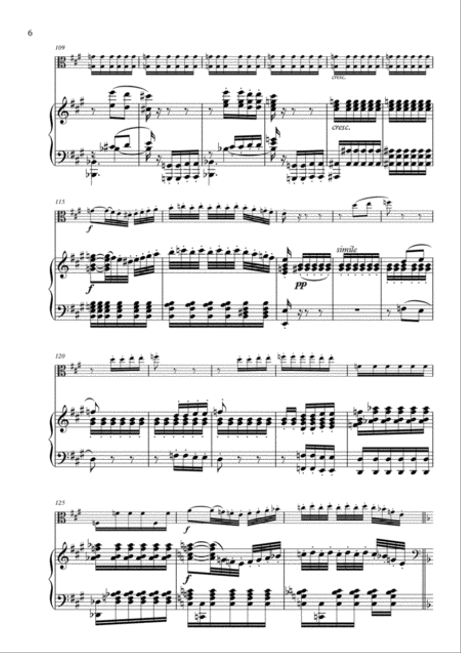 Beethoven - Larghetto for Viola and Piano Piano scores gallery preview page 6