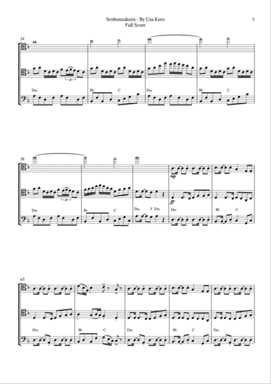 Senbonzakura String Trio scores gallery preview page 5