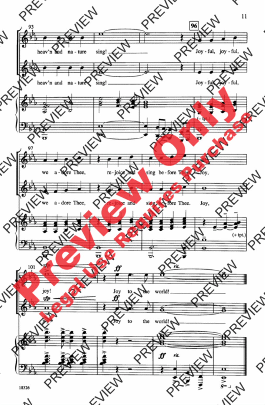 Joyful, Joyful to the World 2-Part scores gallery preview page 11