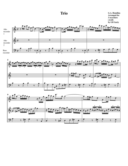 Organ trio (arrangement for recorders)