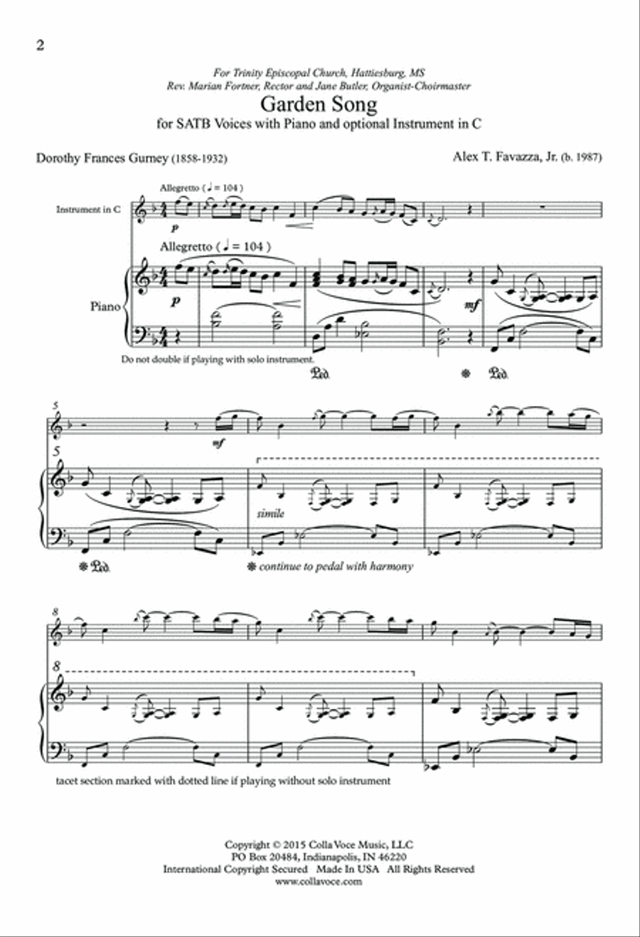 Garden Song 4-Part scores gallery preview page 2