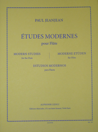 Book cover for Etudes Modernes Pour Flute