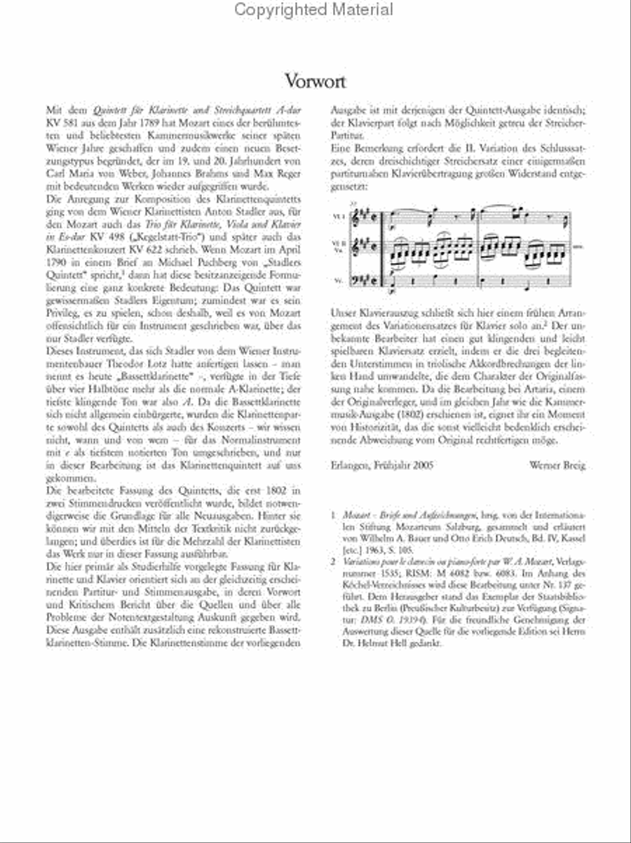 Quintet in A major K. 581 Clarinet Solo scores gallery preview page 3