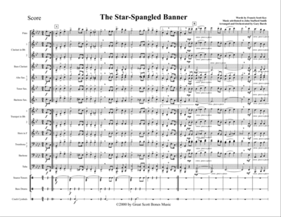 The Star Spangled Banner Marching Band scores gallery preview page 2