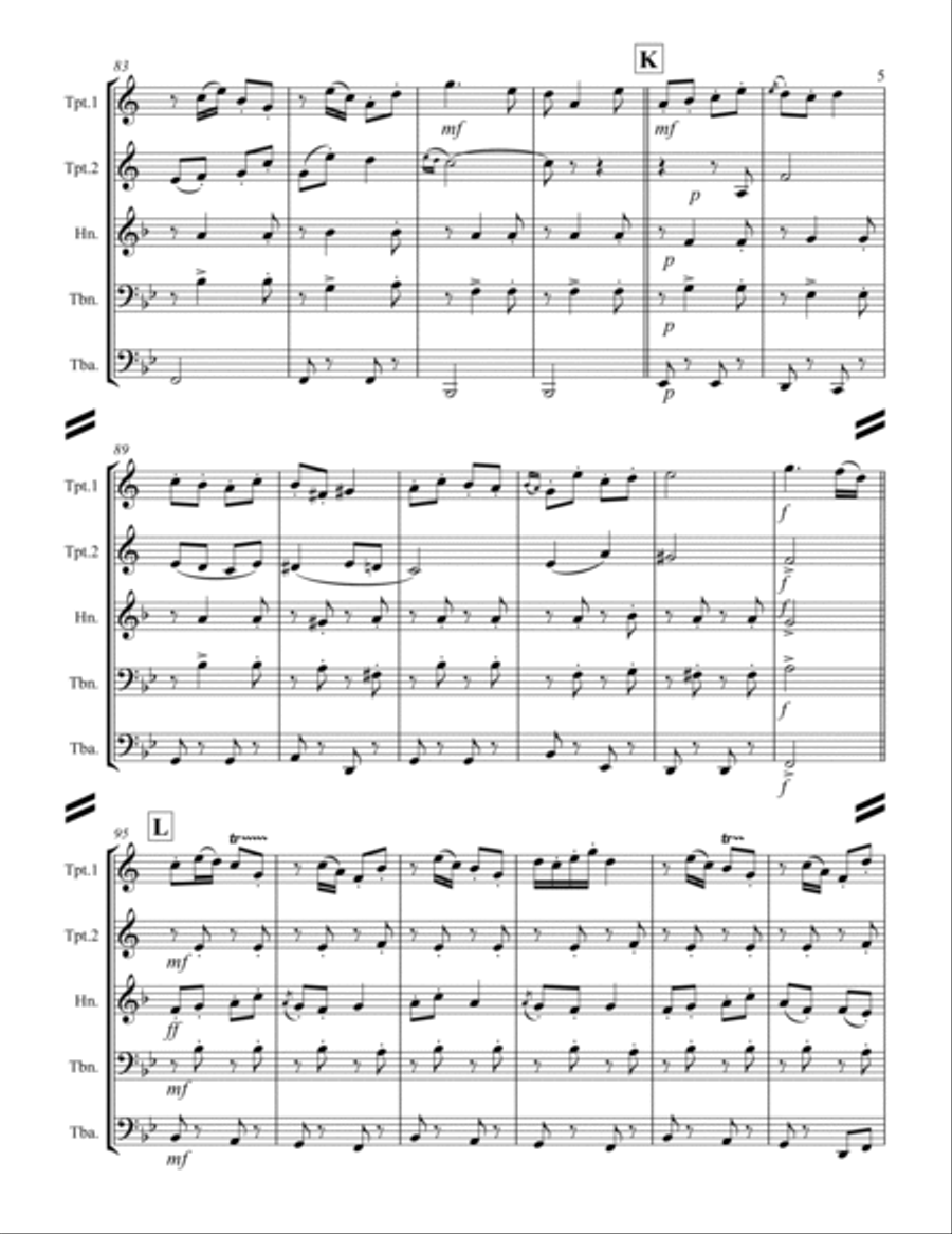 Valdres March (for Brass Quintet) Brass Quintet scores gallery preview page 6