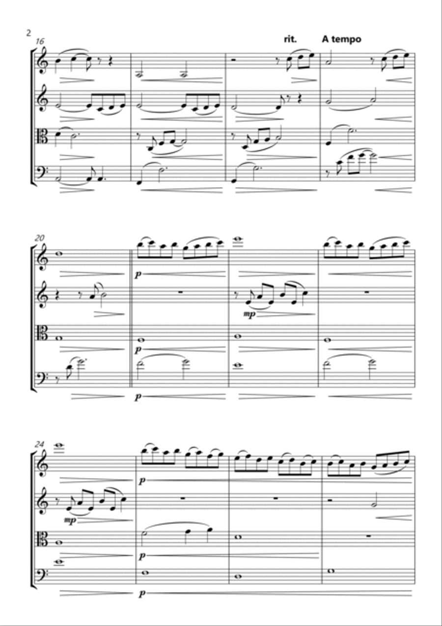 Portuguese Love Theme String Quartet scores gallery preview page 2