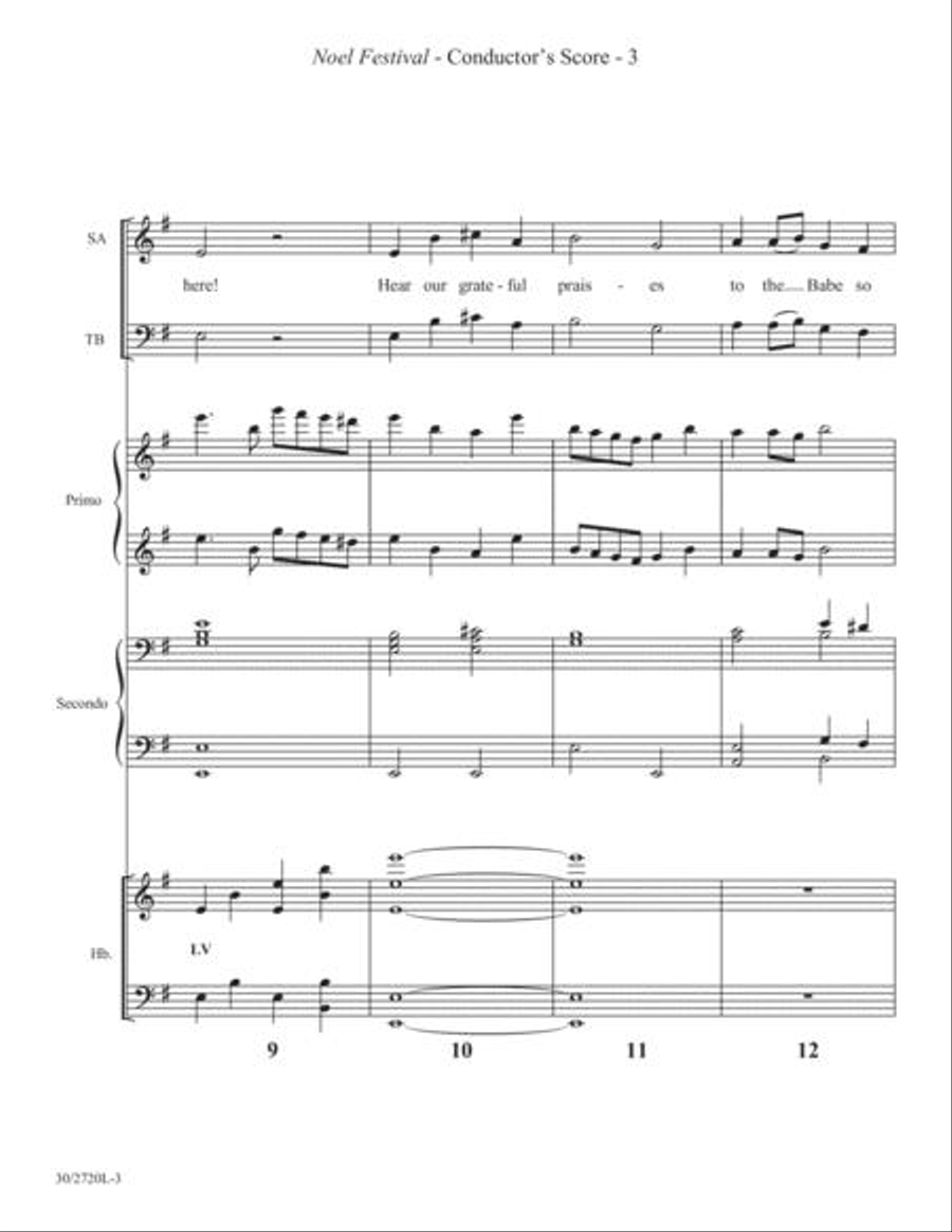 Noel Festival - Reproducible Handbell Score and Parts 5-Octaves scores gallery preview page 4