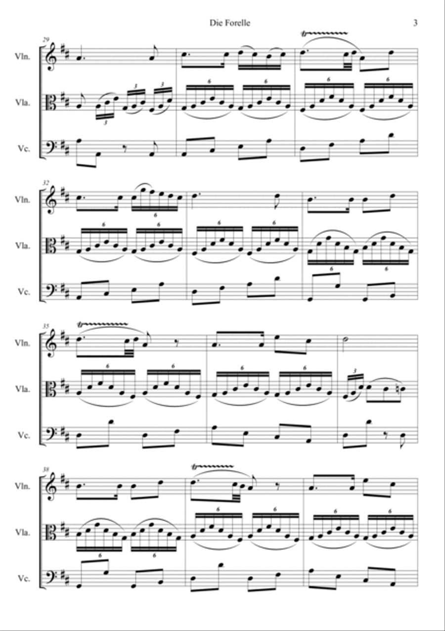 Die Forelle (The Trout) String Trio scores gallery preview page 3