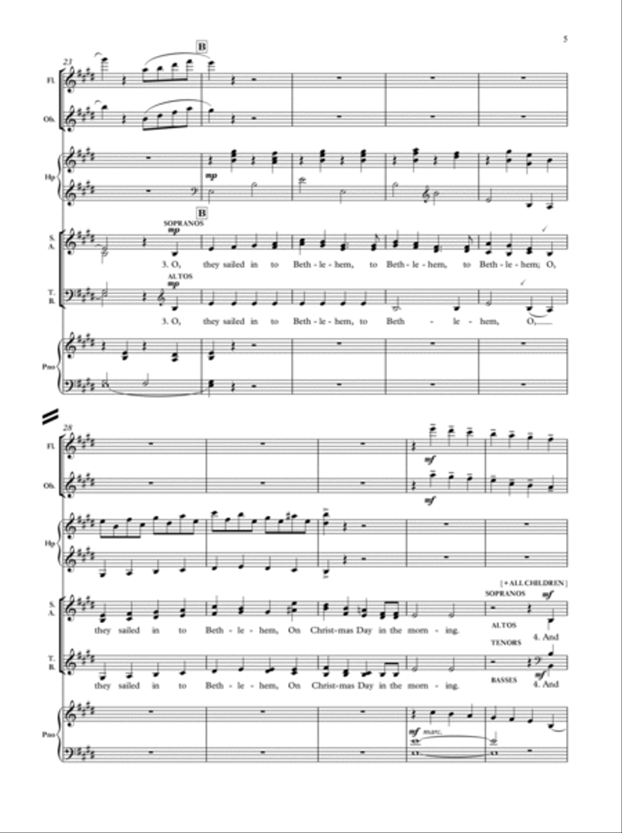 I saw three ships 4-Part scores gallery preview page 3