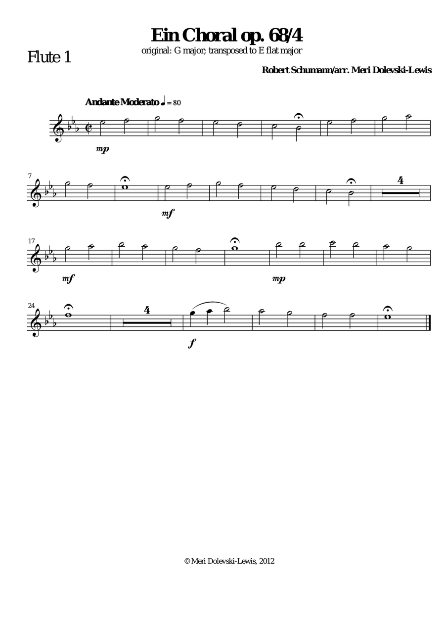 Ein Choral op. 68 no. 4: for mixed woodwind ensemble Choir scores gallery preview page 2