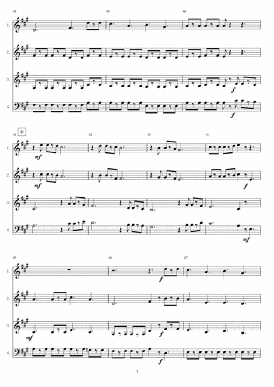 <Horn Quartet> Two Scandinavian Summer Songs Brass Ensemble scores gallery preview page 4