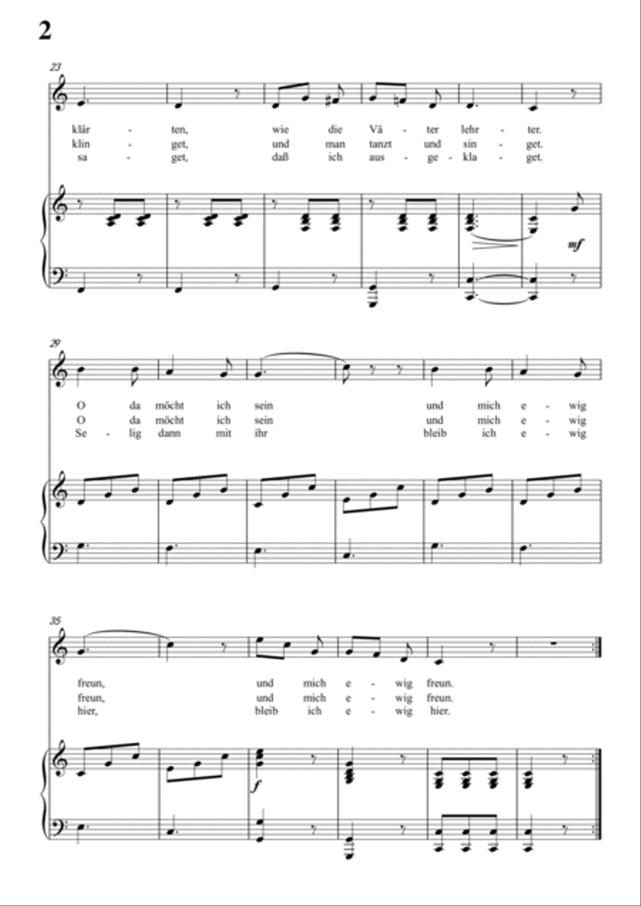Schubert-Seligkeit in C for Vocal and Piano Voice scores gallery preview page 3