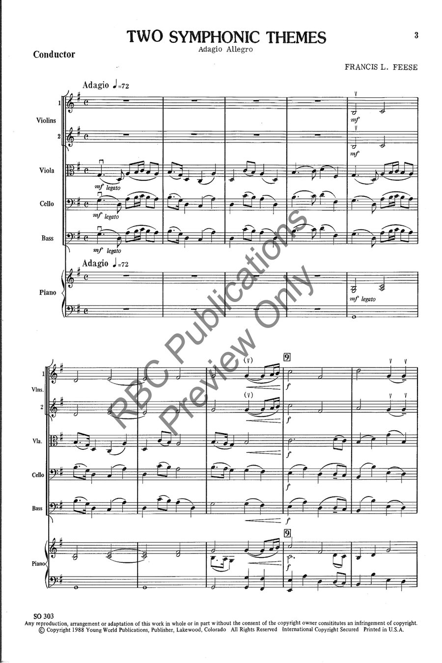 Two Symphonic Themes (Score) String Orchestra scores gallery preview page 4