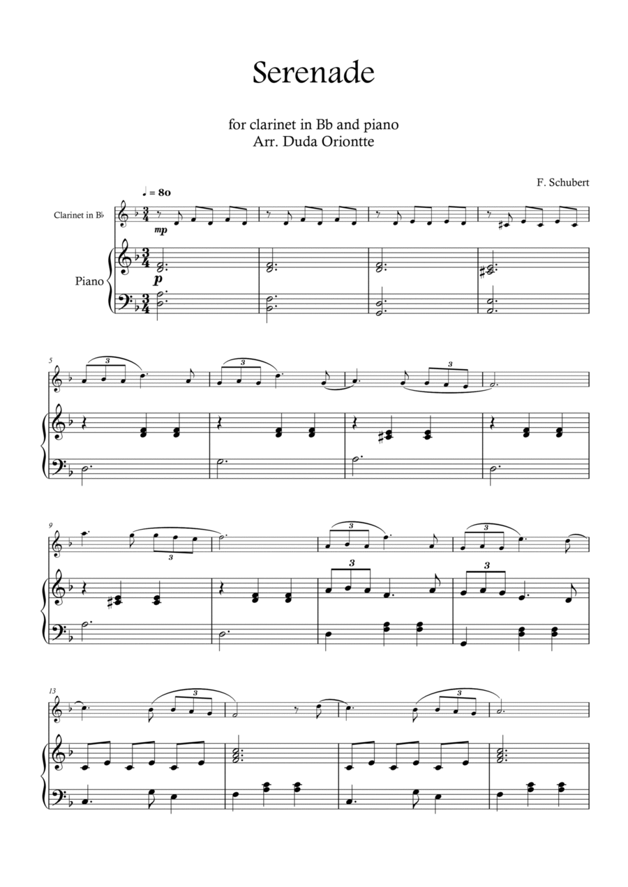 Schubert store serenade clarinet
