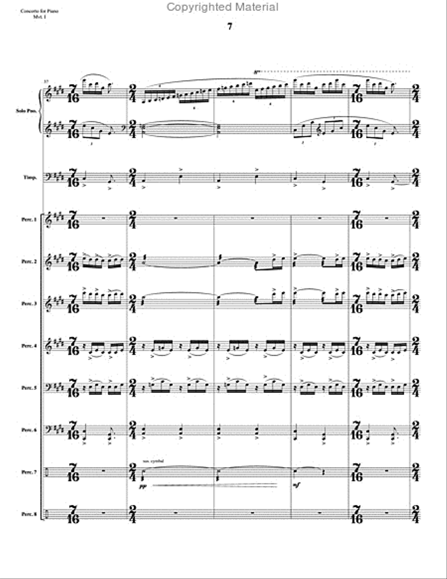 Concerto for Piano and Percussion Orchestra Percussion Ensemble scores gallery preview page 8