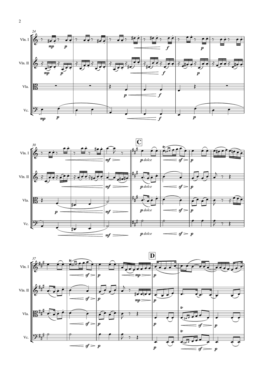 Bagatelle, Op. 33, No. 4 (Beethoven) - String Quartet String Quartet scores gallery preview page 4