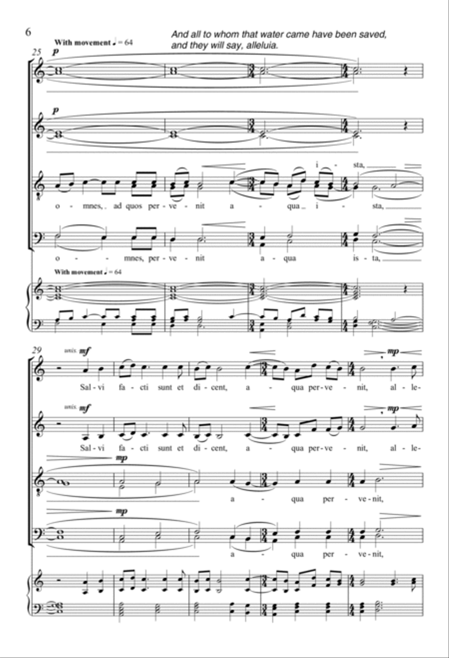 Vidi aquam: (I saw water) Divisi scores gallery preview page 5