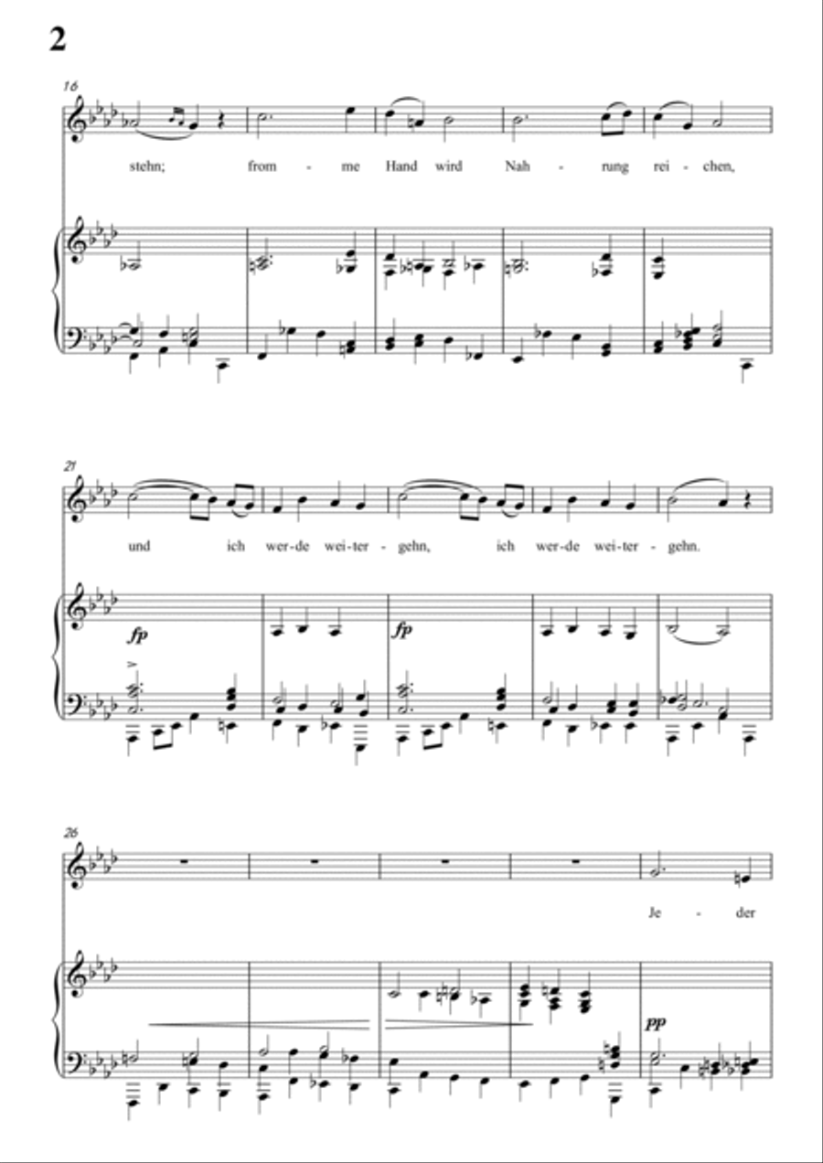 Schubert-An die Türen will ich schleichen Op.12 No.3 inf minor,for Vocal and Piano Voice scores gallery preview page 3