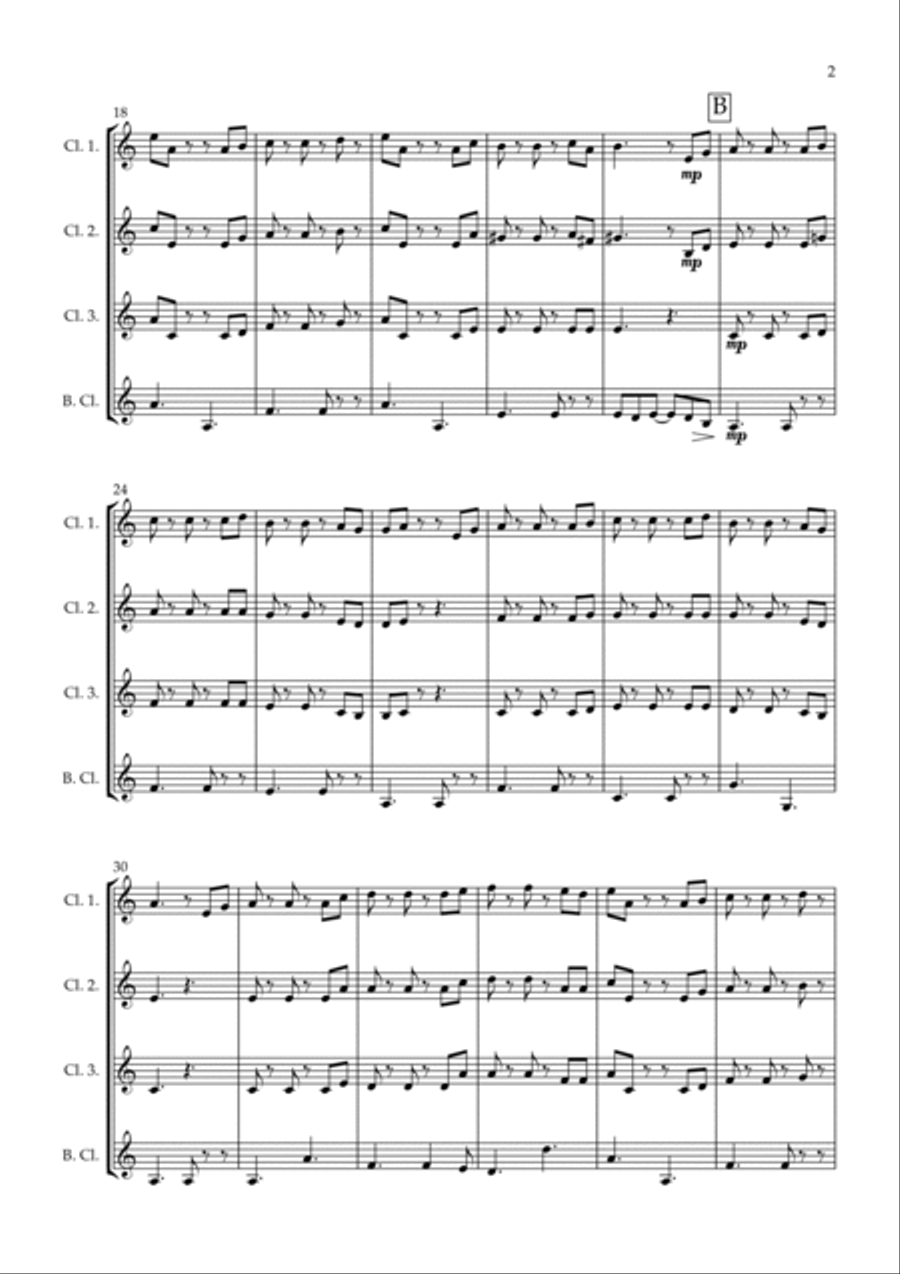 He's A Pirate Clarinet Quartet scores gallery preview page 3