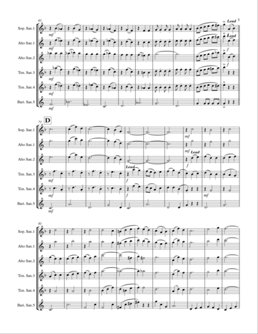 The Most Wonderful Time Of The Year Saxophone Quintet scores gallery preview page 4