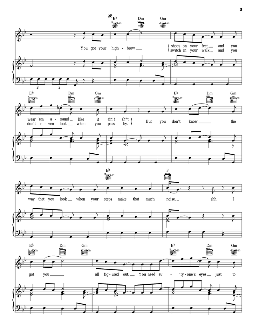 Cooler Than Me Piano, Vocal, Guitar scores gallery preview page 3