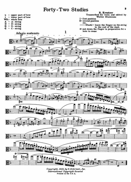 42 Studies Transcribed for the Viola