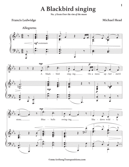 HEAD: A Blackbird singing (transposed to E-flat major)