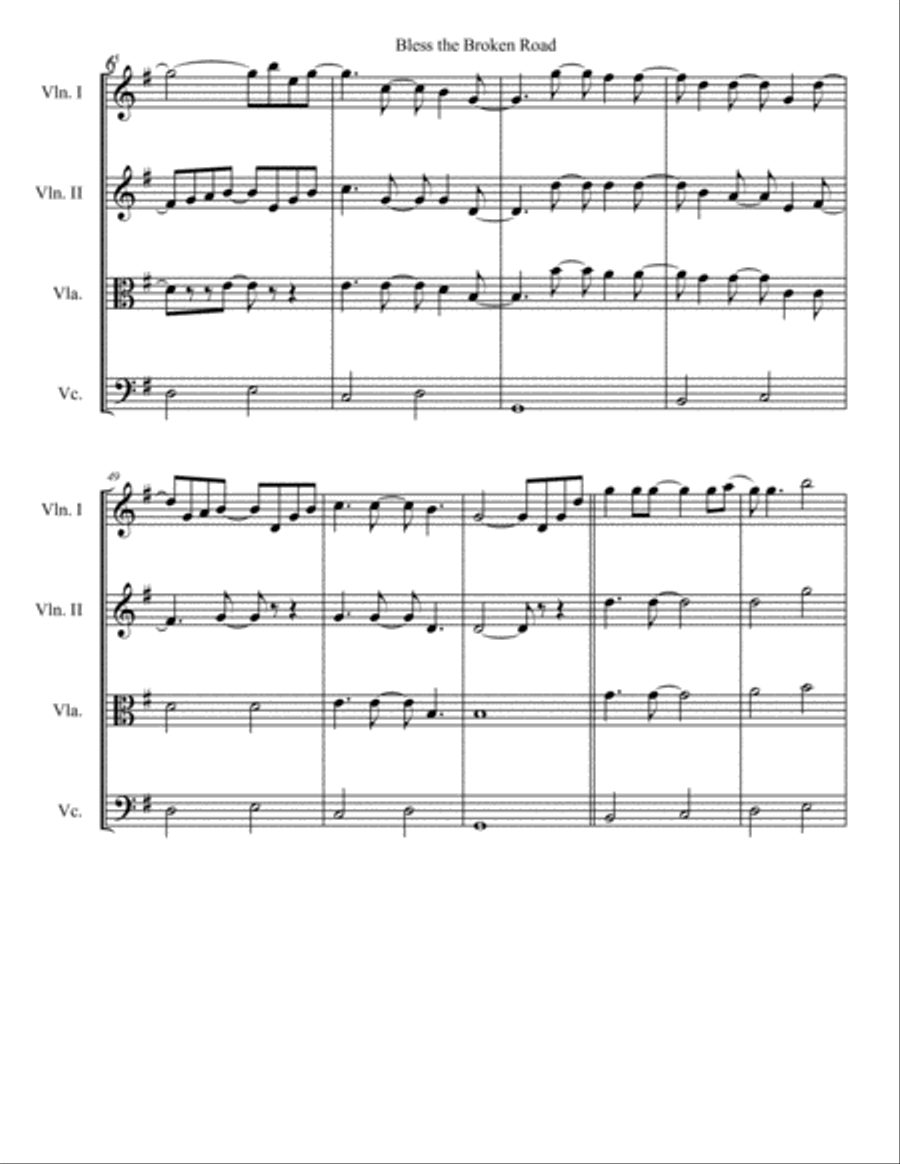 Bless The Broken Road String Quartet scores gallery preview page 6