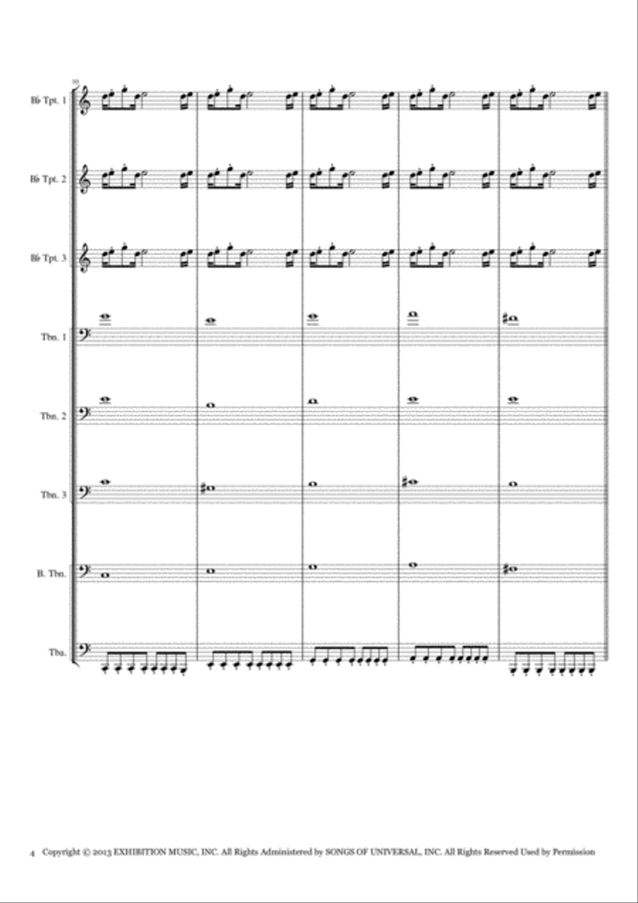 Brooklyn Nine-nine (theme) Brass Ensemble scores gallery preview page 4