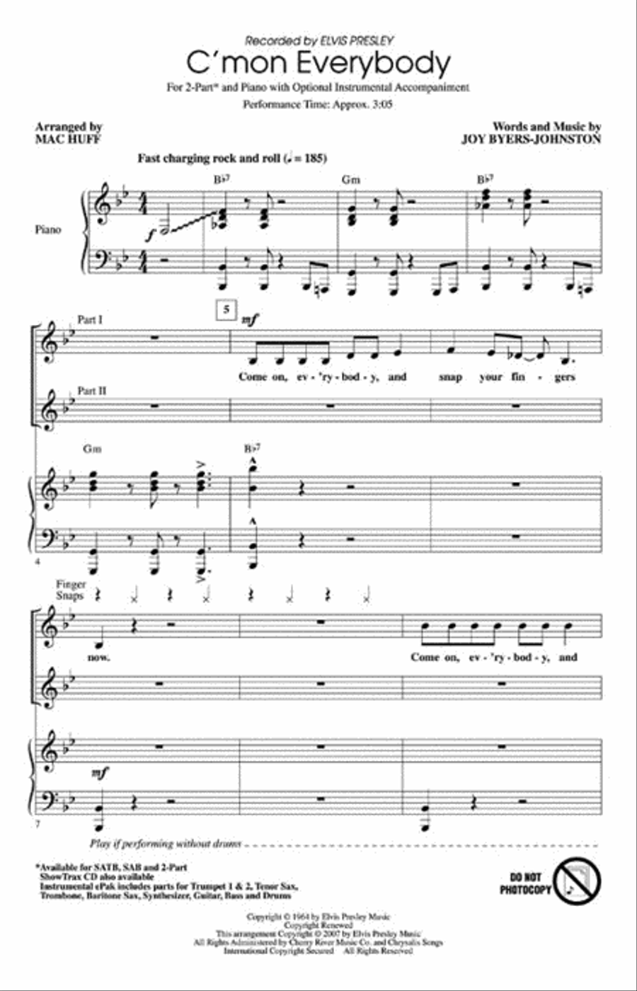 C'mon Everybody 2-Part scores gallery preview page 2