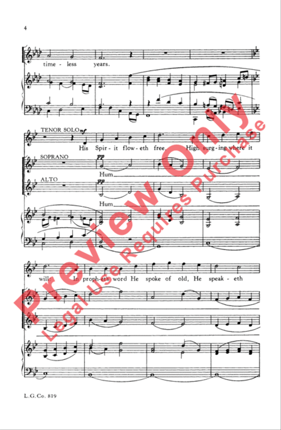 A Hymn of Praise A Hymn of Praise 4-Part scores gallery preview page 3