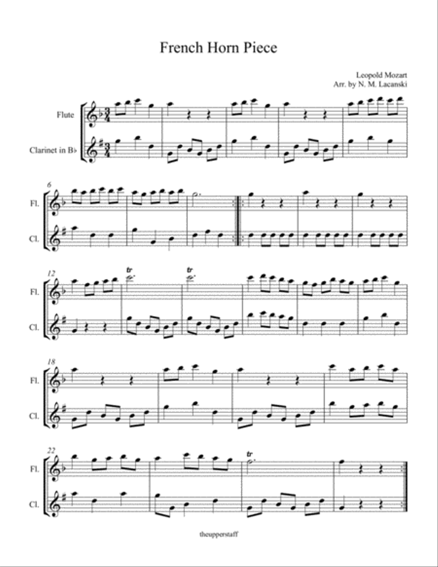 French Horn Piece French Horn Piece Clarinet Duet scores gallery preview page 2