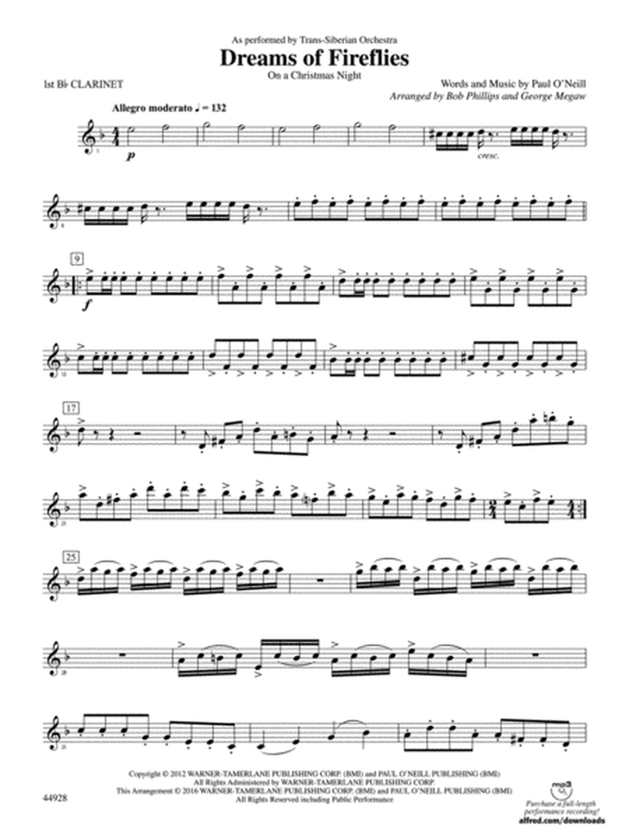Dreams of Fireflies (On a Christmas Night): 1st B-flat Clarinet