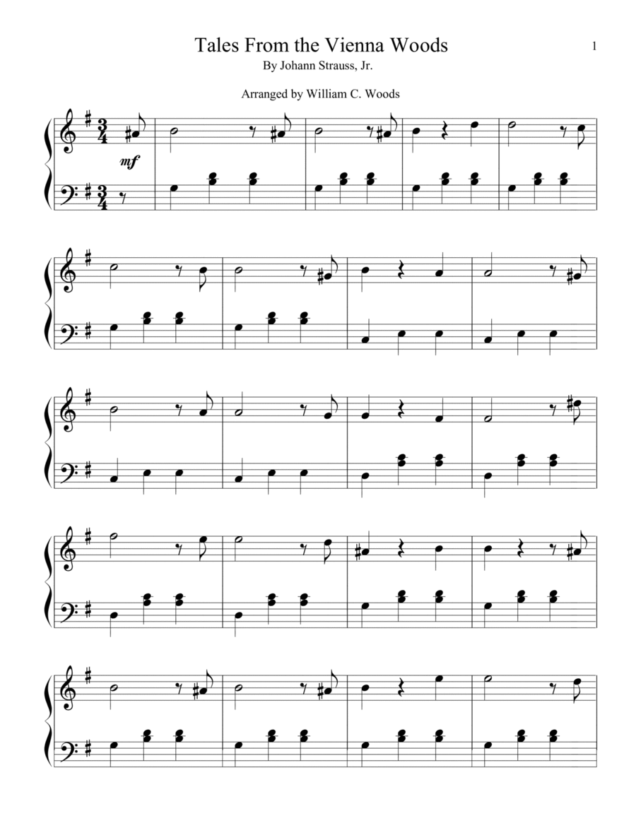 Tales From the Vienna Woods Piano Method scores gallery preview page 1