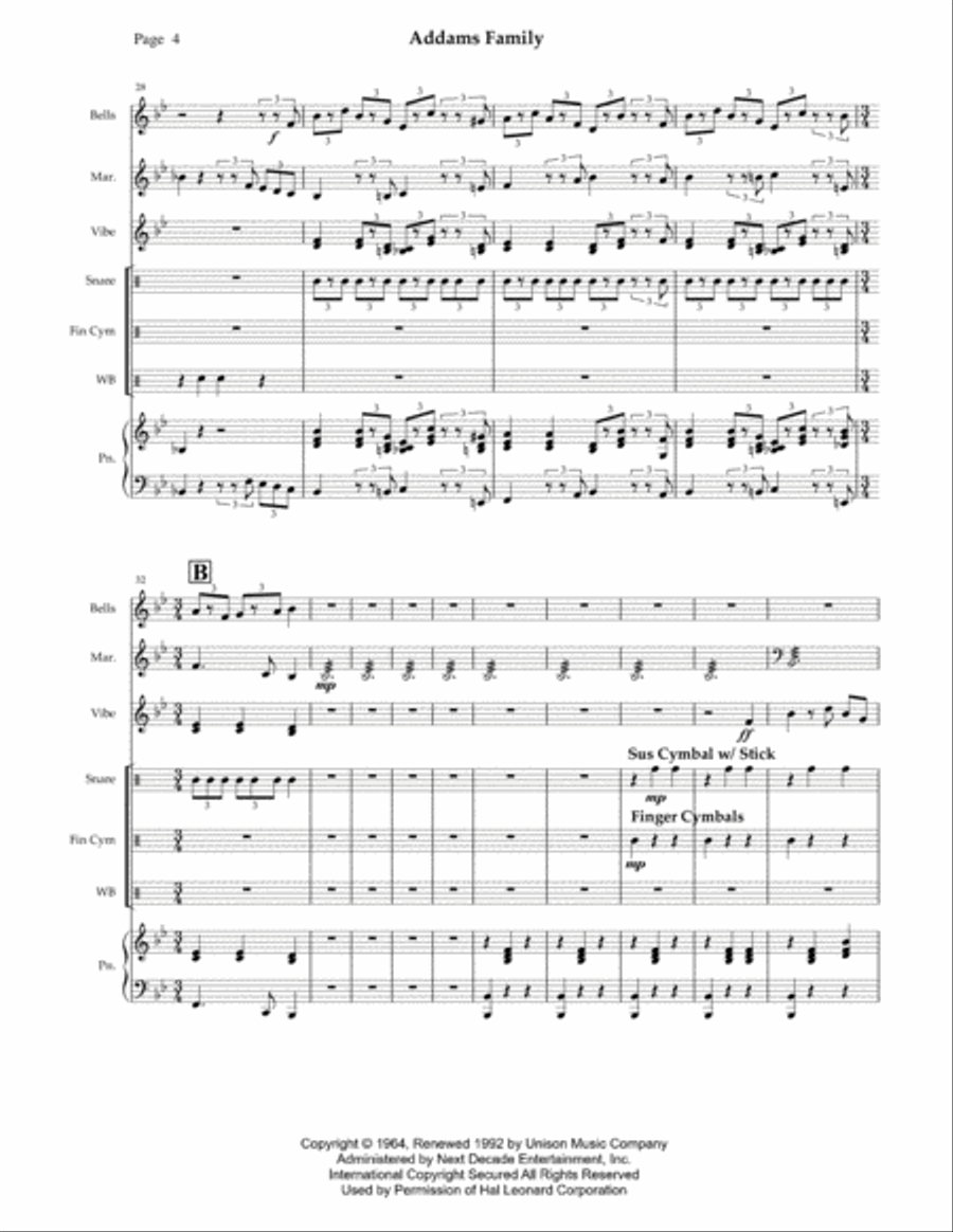 The Addams Family Theme The Addams Family Theme School and Community scores gallery preview page 6
