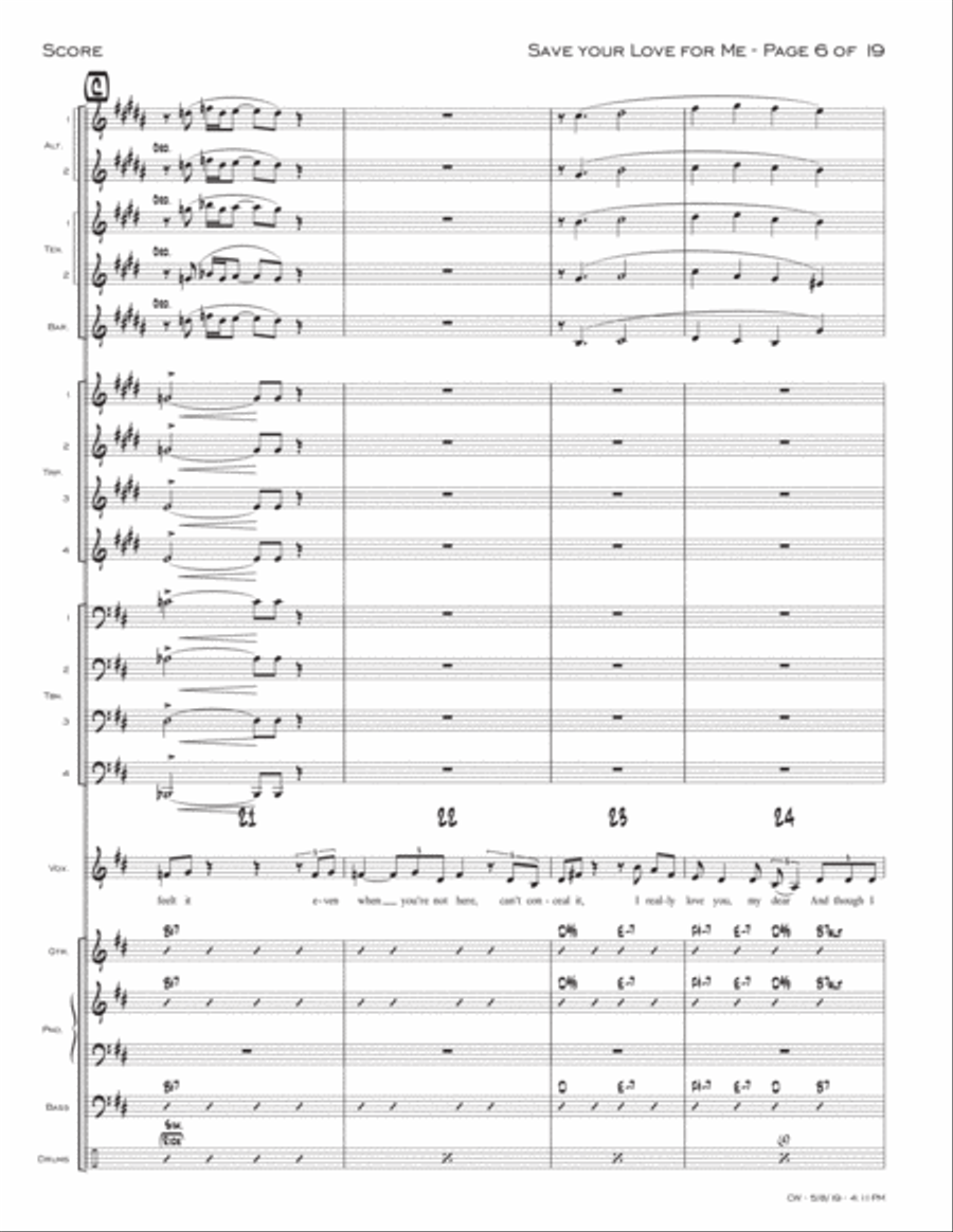 Save Your Love For Me Jazz Ensemble scores gallery preview page 6