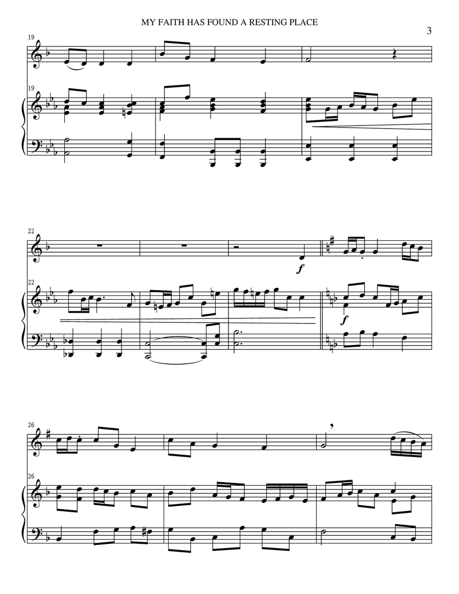 My Faith Has Found a Resting Place (Trp Piano and trp part) Trumpet Duet scores gallery preview page 3