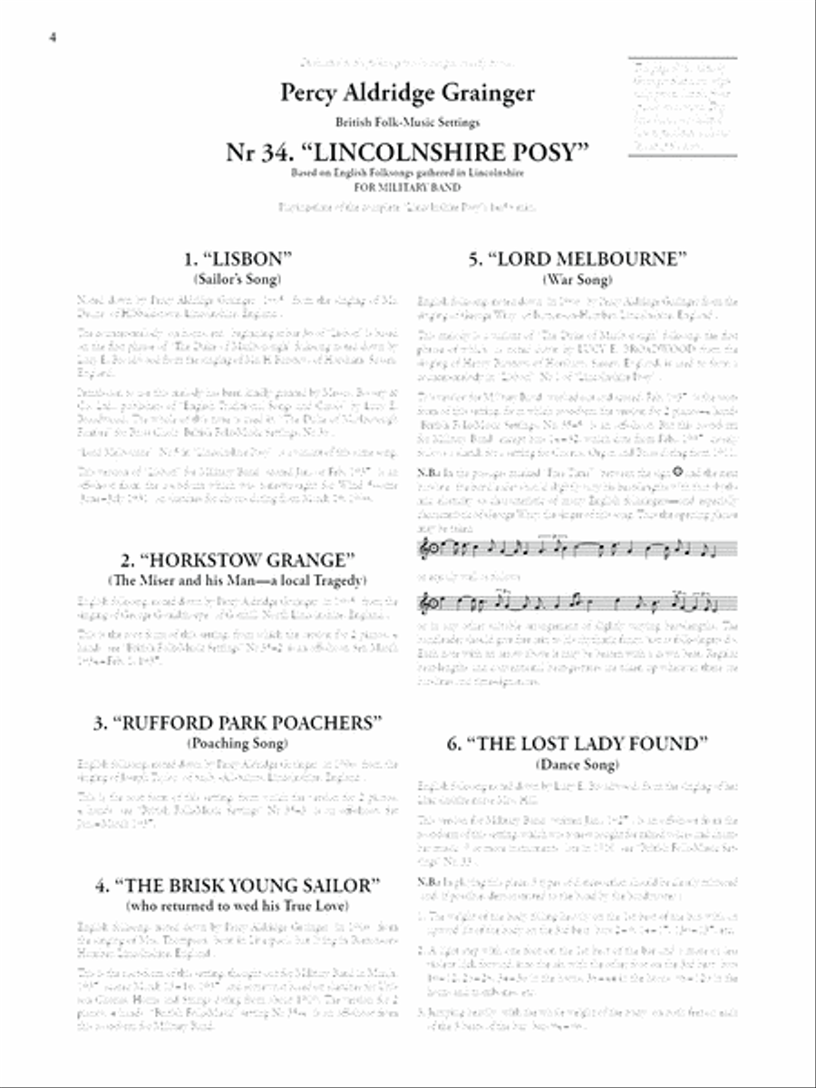 Lincolnshire Posy - 2020 Edition - Full Score Concert Band scores gallery preview page 4