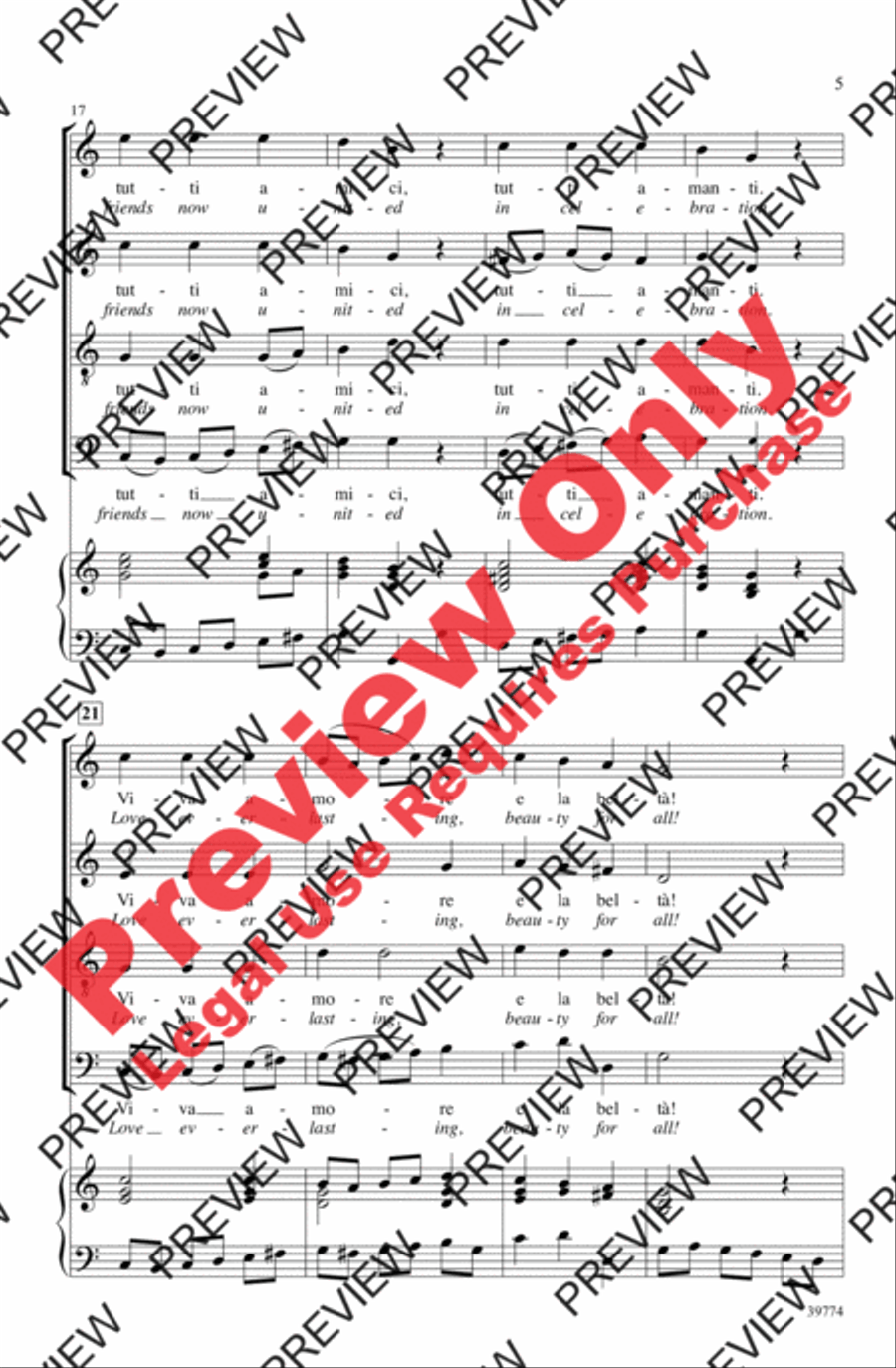 Viva Amore 4-Part scores gallery preview page 4
